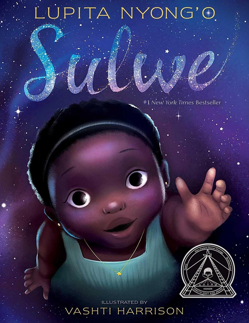 cover art for Sulwe showing little girl reaching towards the stars