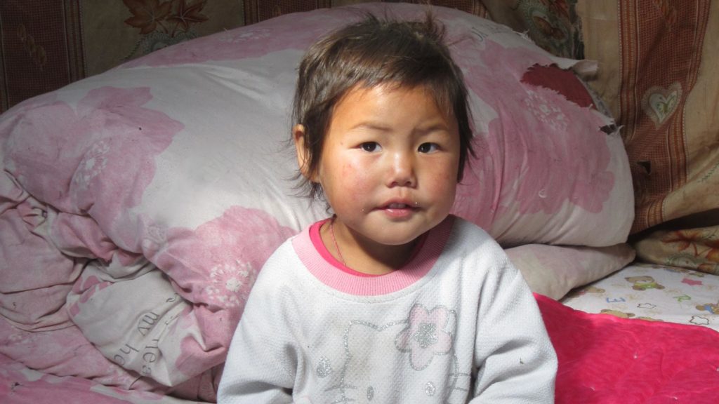 little girl in mongolia