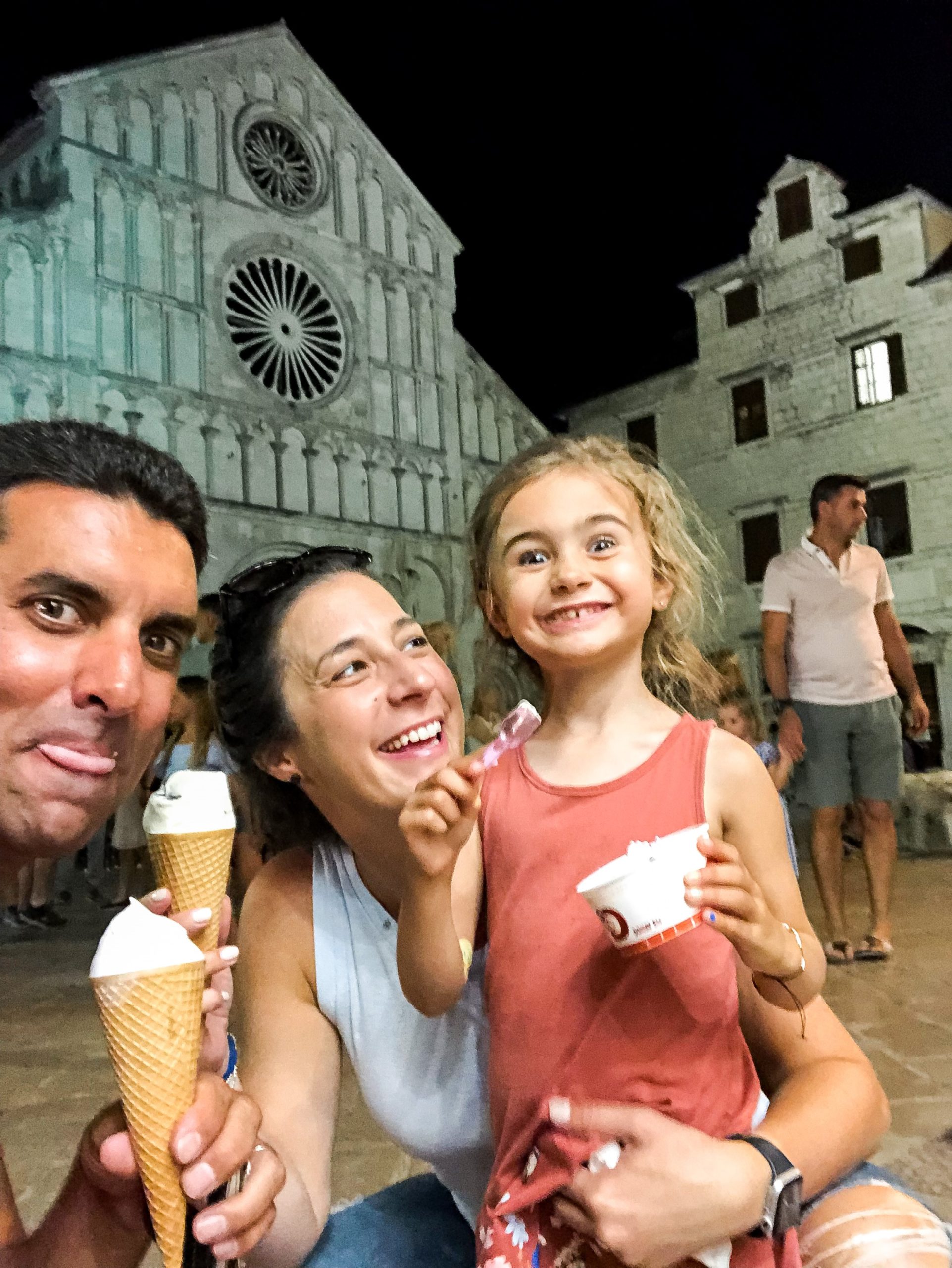 family eating ice cream