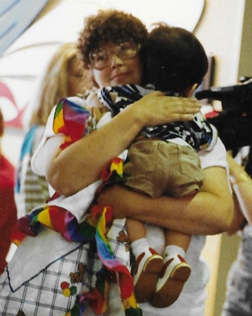 jordan who created miles for moms walk-a-thon with adoptive mom jackie