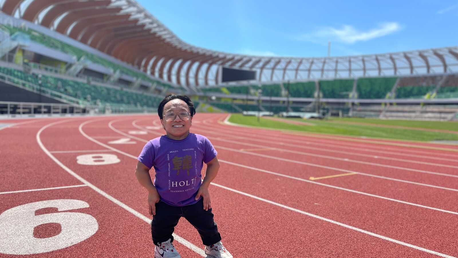 Jordan stands on Hayward Field