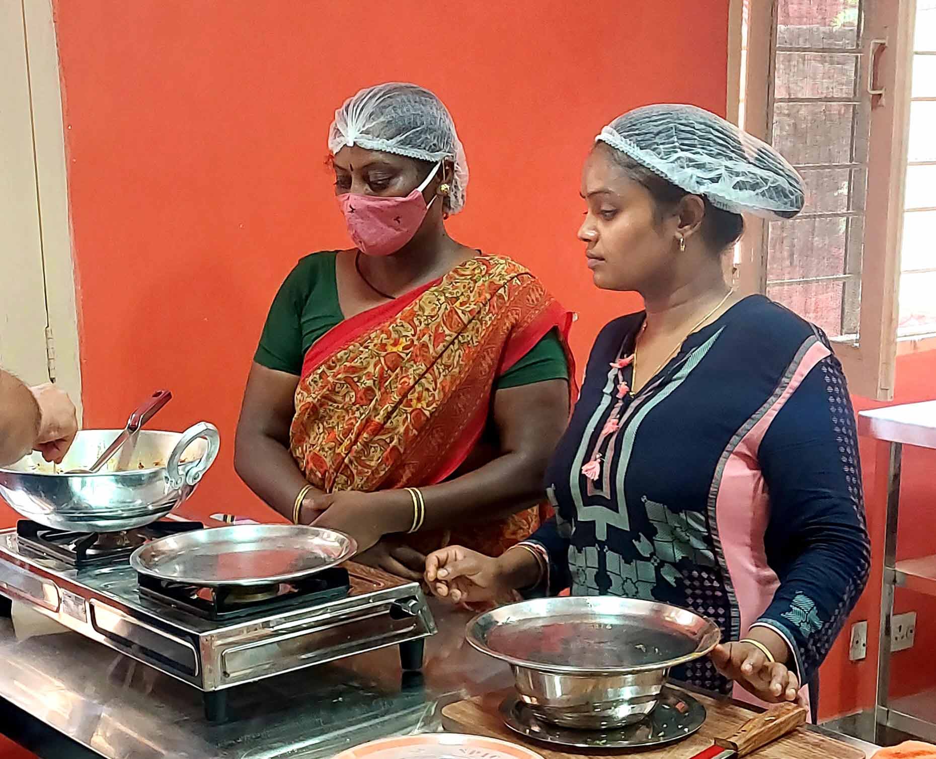 Mothers in job skills training program in Delhi, India