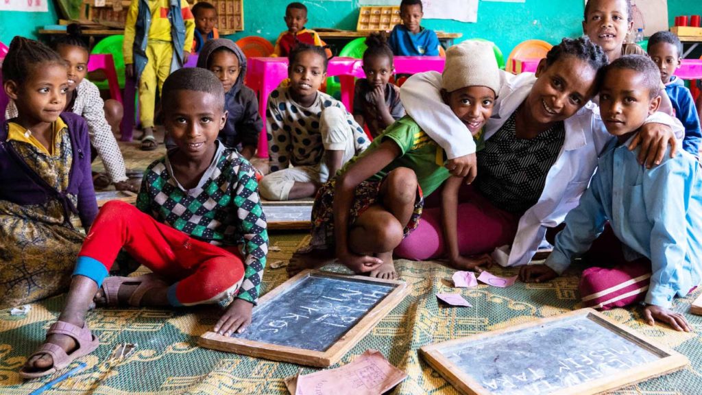 Children in Ethiopia at school