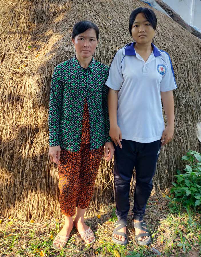 Sponsored child with chronic health condition thalassemia and her mom in Vietnam