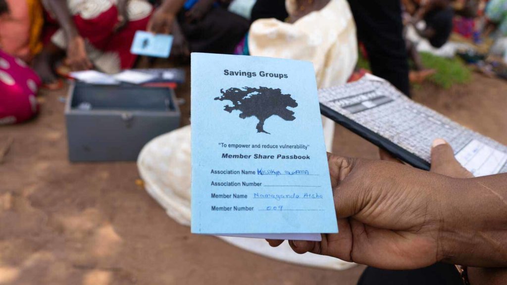 As part of financial literacy training, women in village savings groups keep track of their earnings, contributions and loans in these notebooks