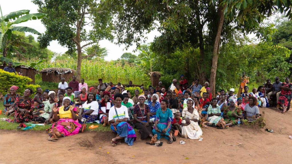 A village savings group in Uganda that provides financial literacy training to women