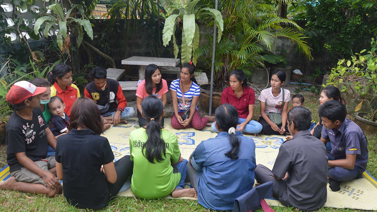 Teen parents group meeting through Holt partner in Thailand