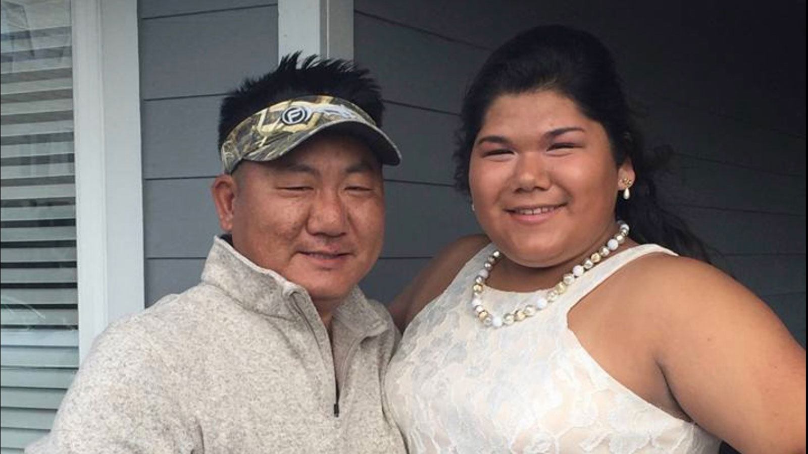 Father and daughter white dress