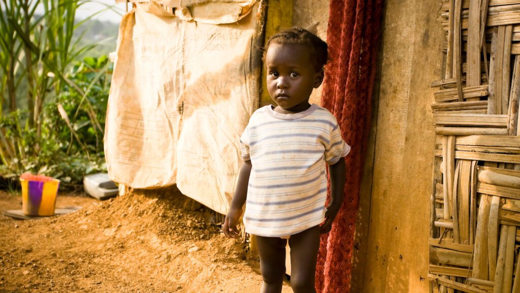 Hungry little girl in Africa