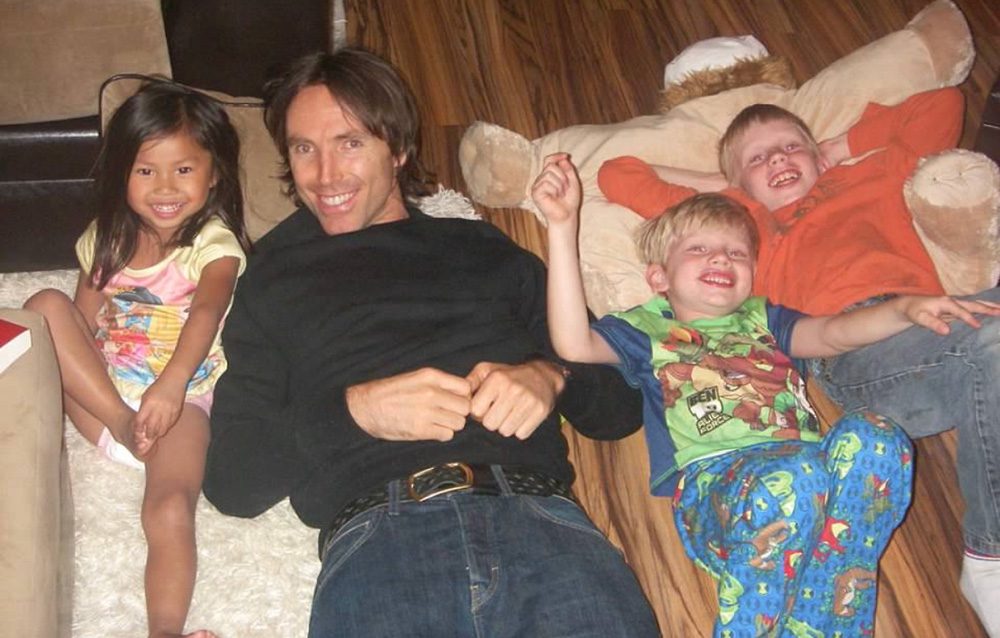 Adoptee Kyah Zurek with brothers and mentor Steve Nash