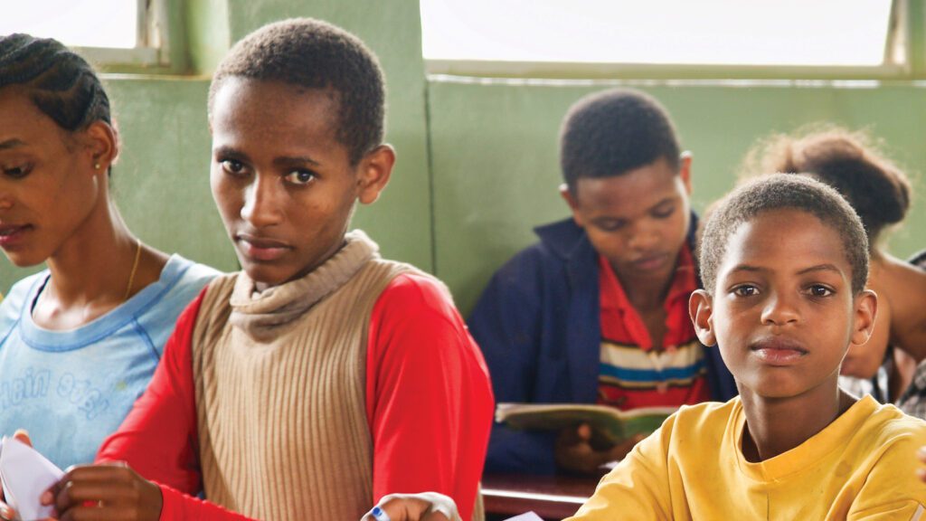 Boys in school in Ethiopia
