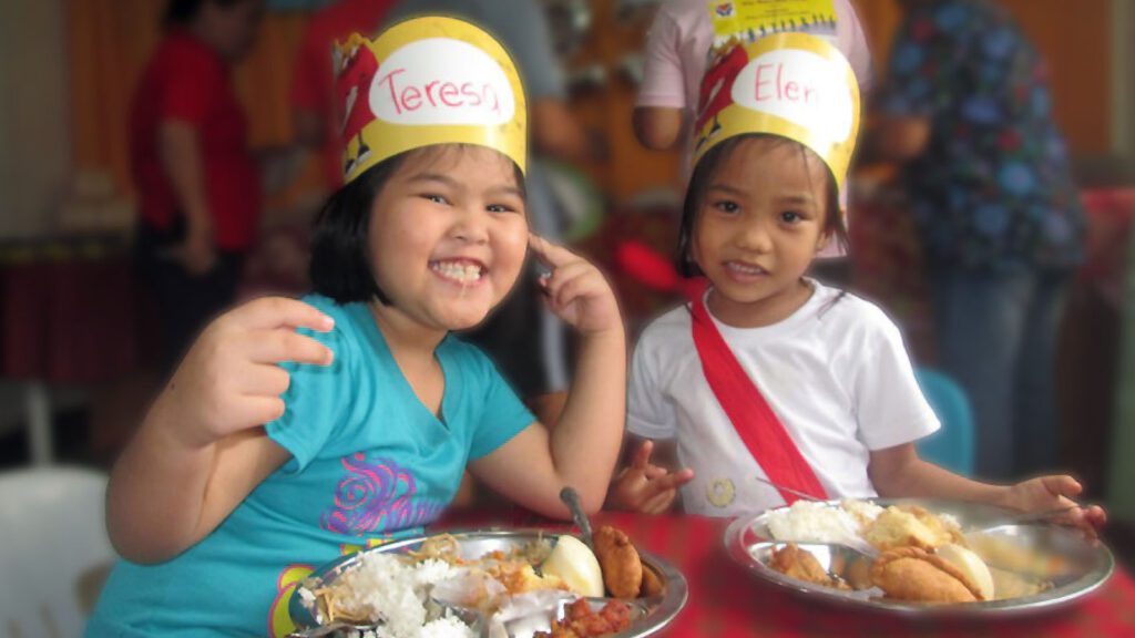 Happy children celebrating at a Christmas party!