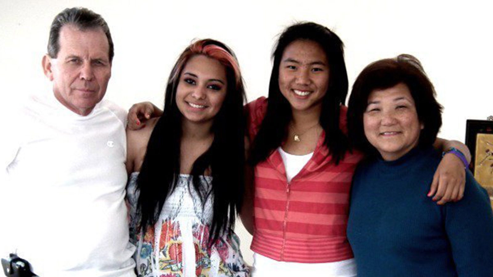 Chinese adoptee Katelyn Dixon with her adoptive family.