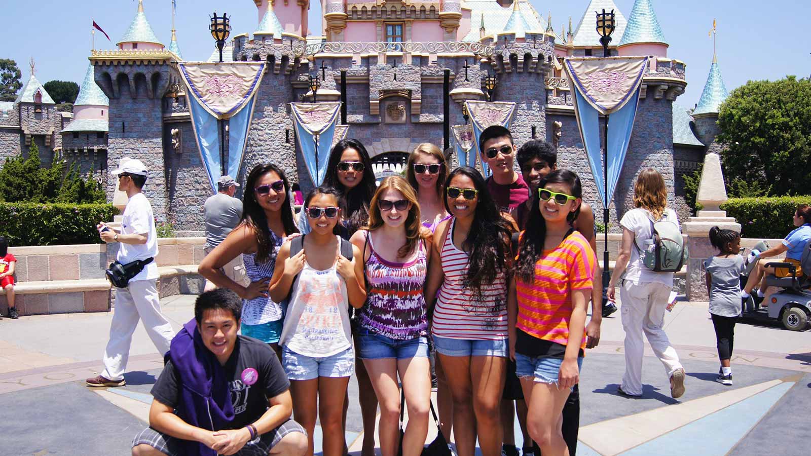 Adoptee Katelyn Dixon with high school friends at Disneyland