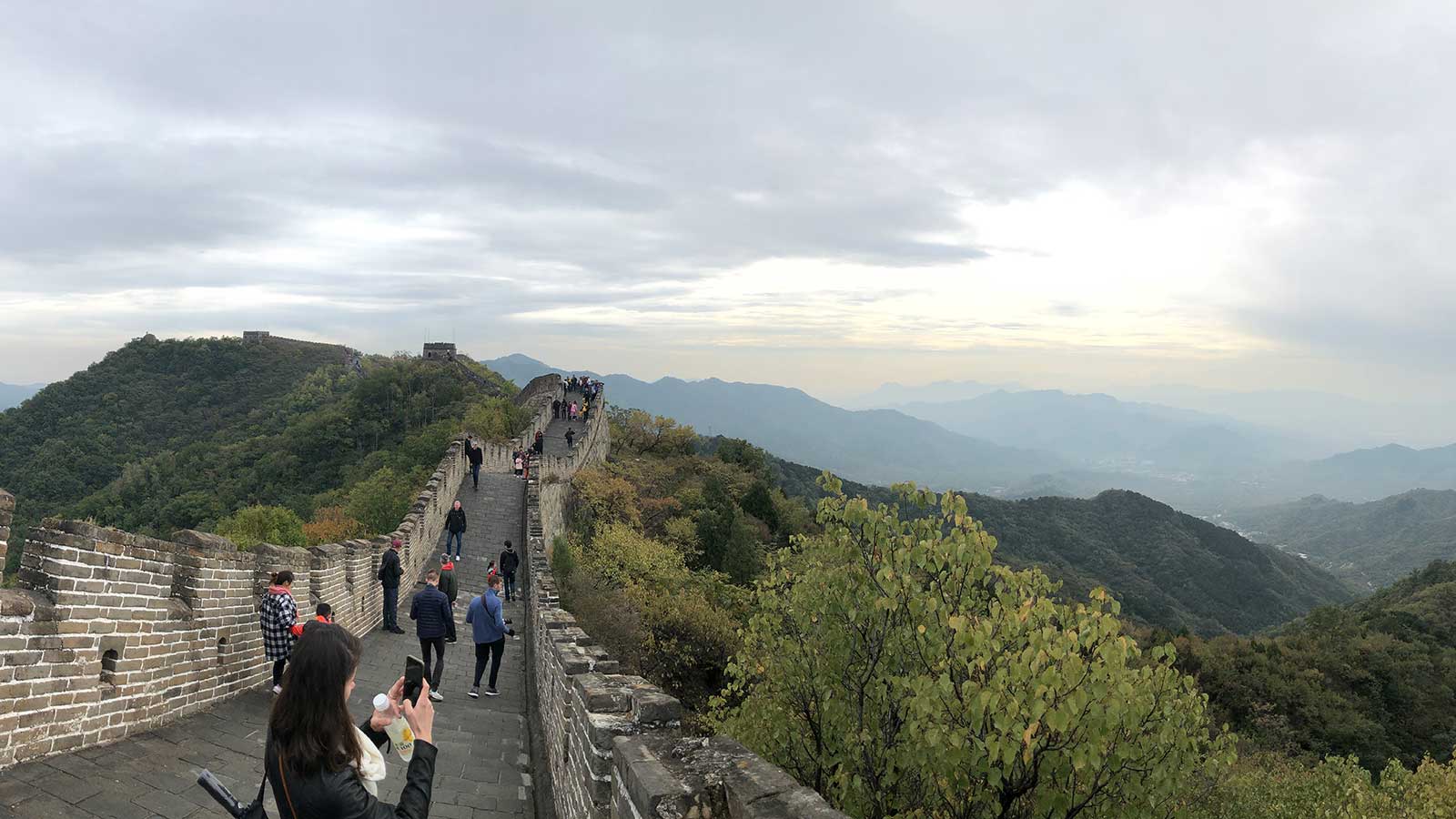 Tourists on Great Wall of China